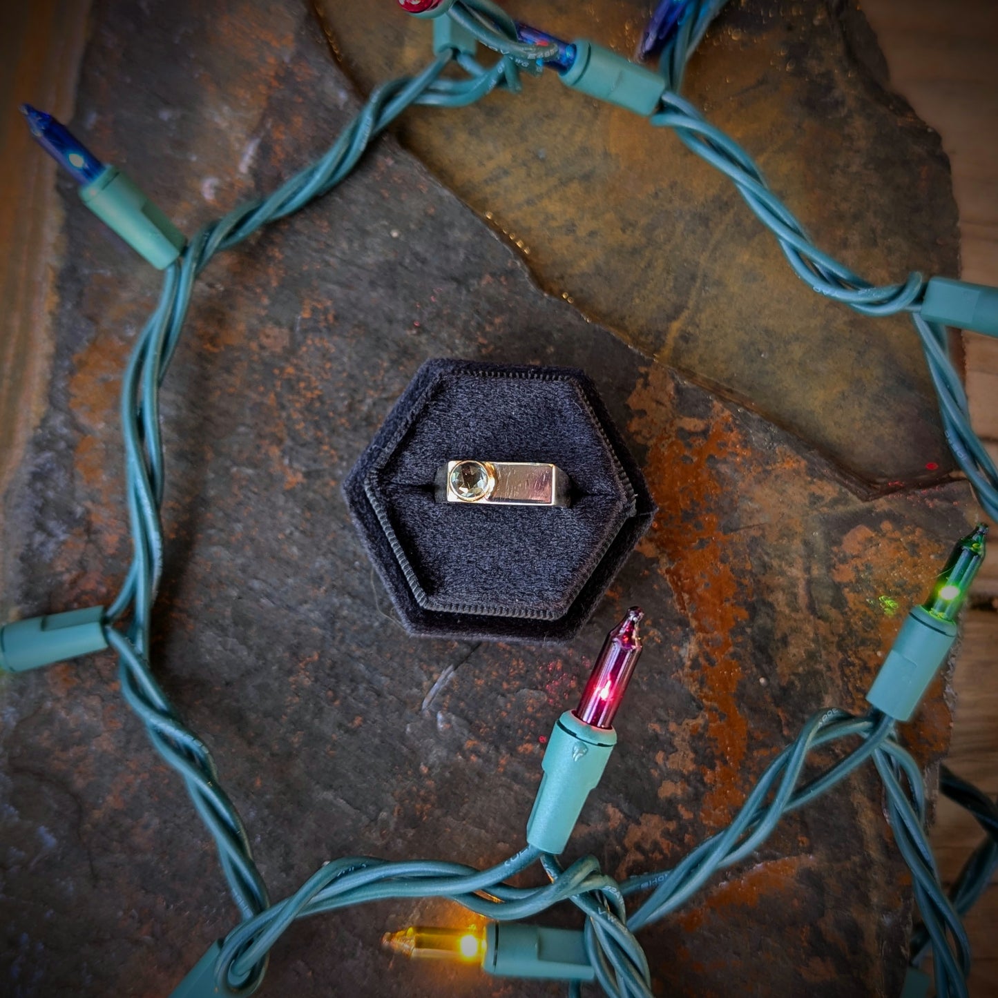 Jolly Rancher Ring*SS+14k gold*