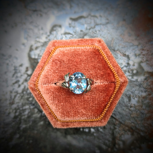 Sky Blue Topaz Botanical Ring