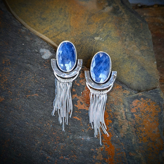 Natural Rustic Sapphire Dangles