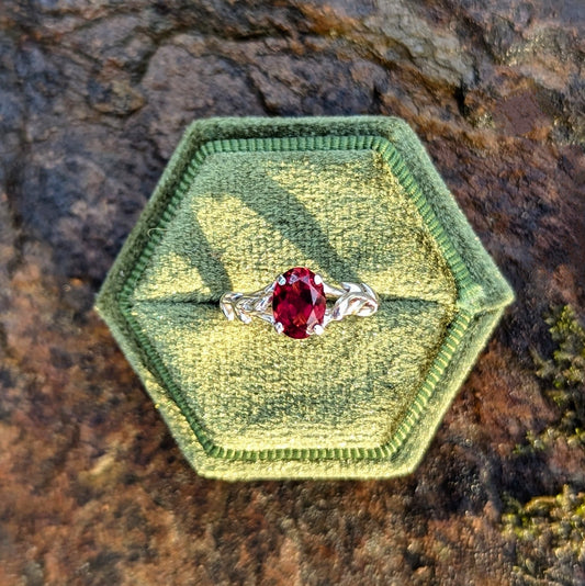 Garnet Botanical Ring