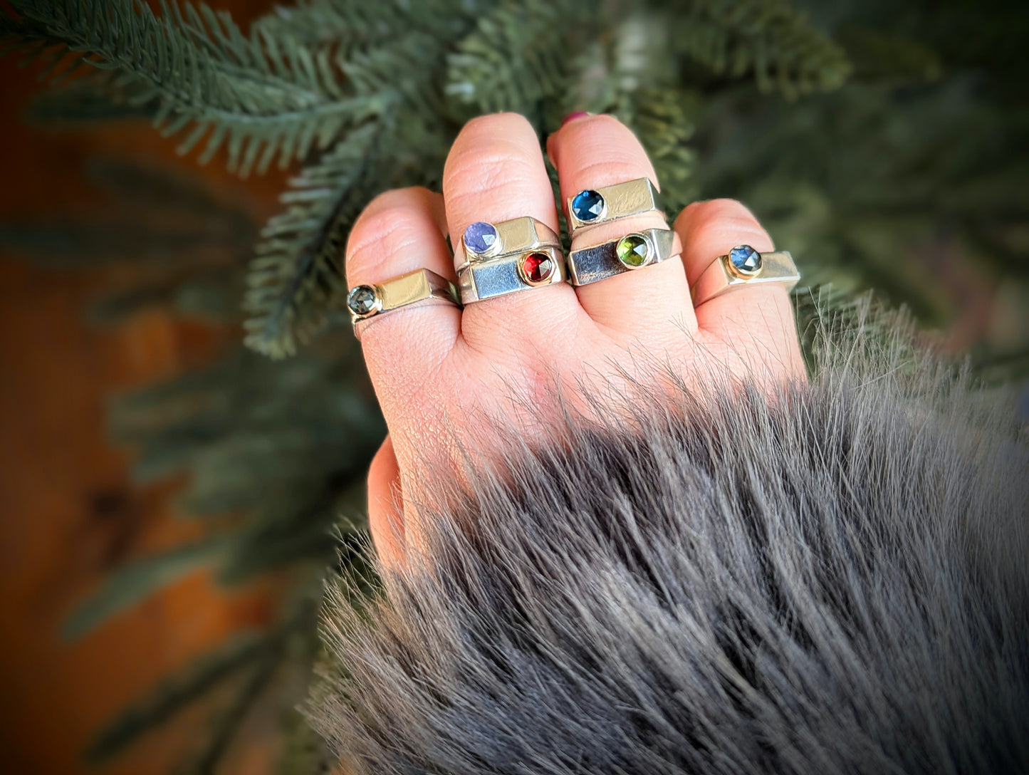 Jolly Rancher Ring*SS+14k gold*